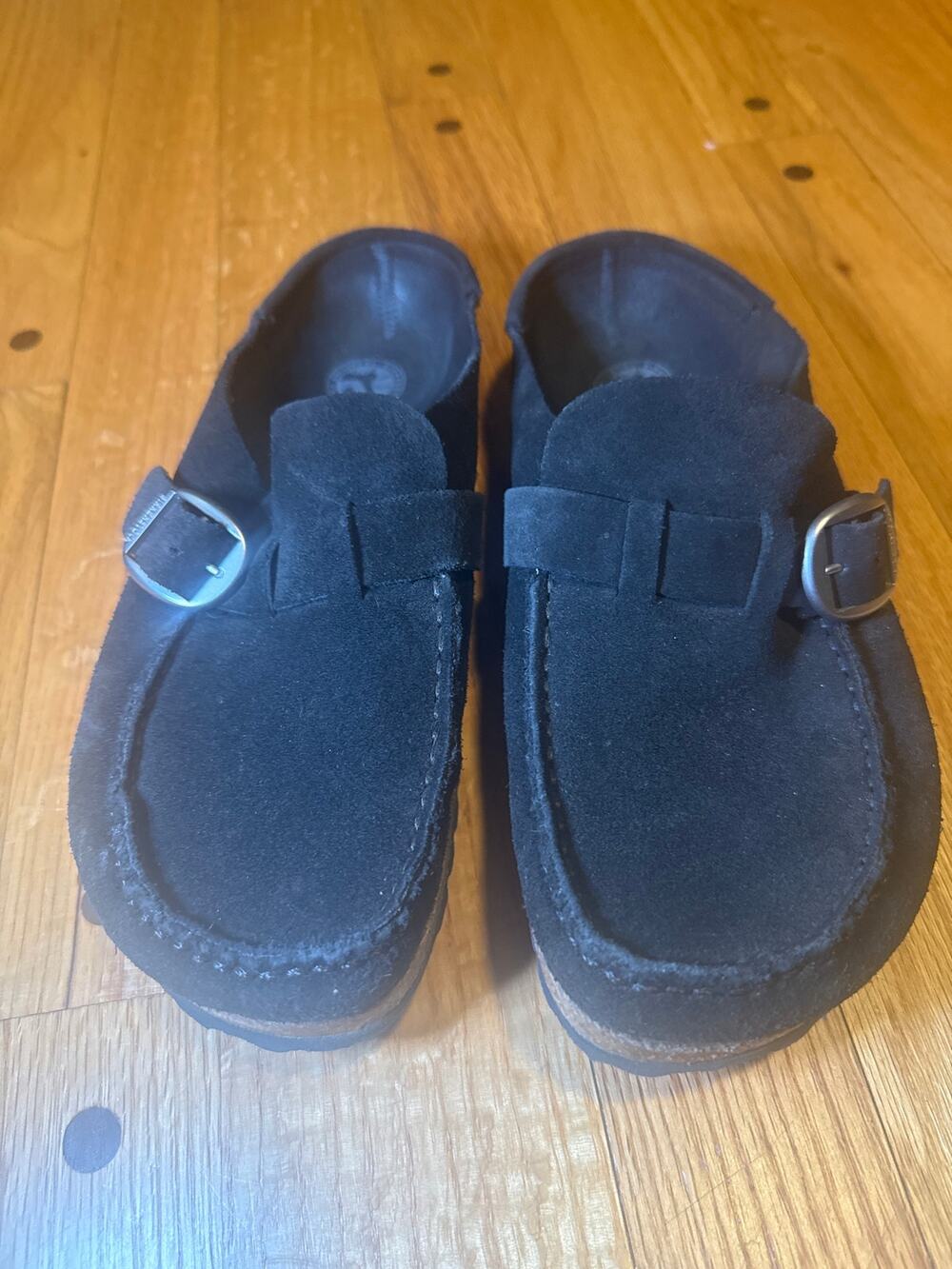 Birkenstock Boston Chunky Clogs Women's EU 38 Narrow Black Suede Platform